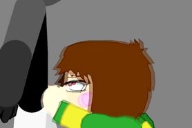 Undertale Chara Gives BJ and get anal