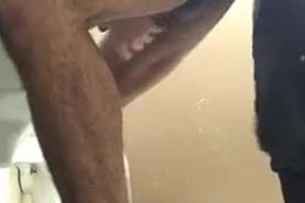 Man gets assfucked and cum in the ass in the public toilette