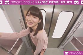 VRBangers Sexy Japanese Teen First Time Getting Fucked Hard on a Train