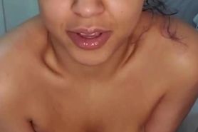 Busty redbone teen playing with wet pussy