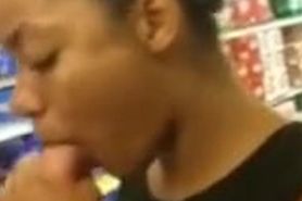 Grocery store blowjob