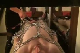 Chain Bondage by Lady Eviana and Body Trampling p1