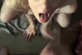 Cute girl sucks and licks balls and earns huge facial reward