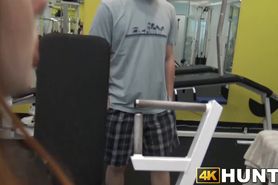 Redhead fucks a guy at the gym in front of boyfriends eyes