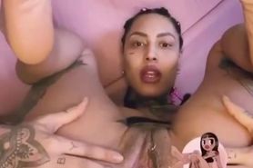 Sexy Latina pushing egg out her pussy