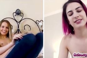Scarlett starts the video call and starts talking dirty with Kristen