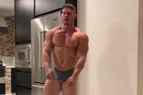 Perfect muscle bodybuilder posing