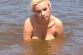 Agnetis miracle big boobs out at the beach