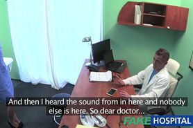 FakeHospital Doctor prank calls his sexy nurse with big boobs then fucks her