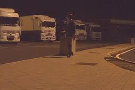 slut walk in a truck stop
