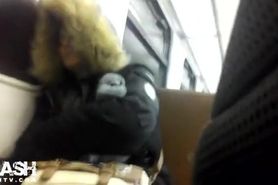 Cum on Girl on Train