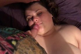 Cute Chubby teen has multiple orgasms and receives facial