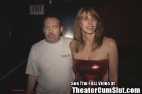 Slutty MILF Karen Sucks and Fucks Porn Theater Strangers in Tampa