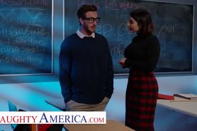 naughty america - ivy lebelle plays with her student