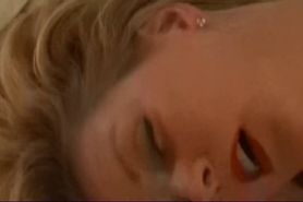 Blonde masturbates on bed before anal photoshoot. Facial