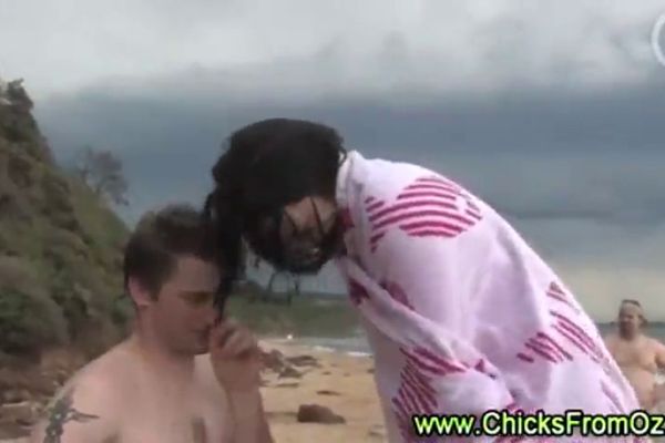 Aussie Threesome - Naked Aussie asks stranger to join threesome on beach ...