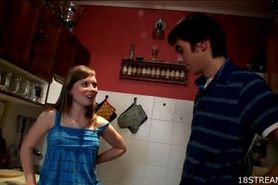 Amorous and wild kitchen sex