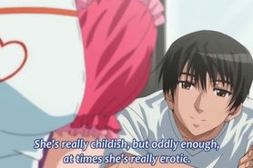 Hot anime babe turned on after drinking rides shaft