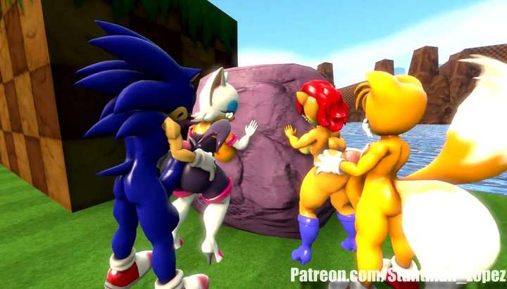 Team Sonic Hentai 3D - Rouge and Sally fucks the double orgy by Sonic and  Tails - Tnaflix.com