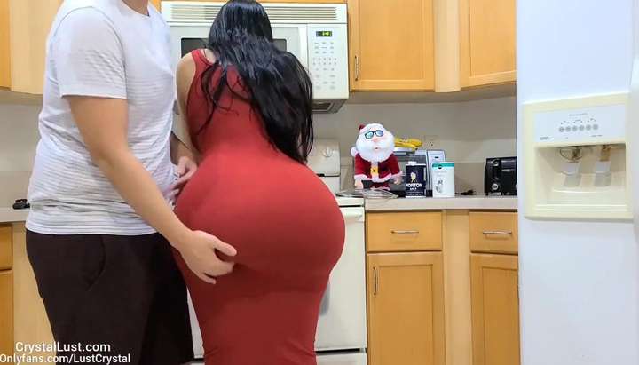 Black Kitchen Fucking - Big Ass Stepmother Fucks Her Stepson In The Kitchen After Seeing His Big  Boner On Thanksgiving Porn Video - Tnaflix.com