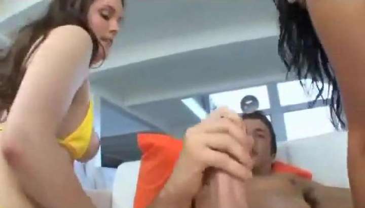 College Threesome Anal Sex - College anal threesome with two sluty girls - Tnaflix.com