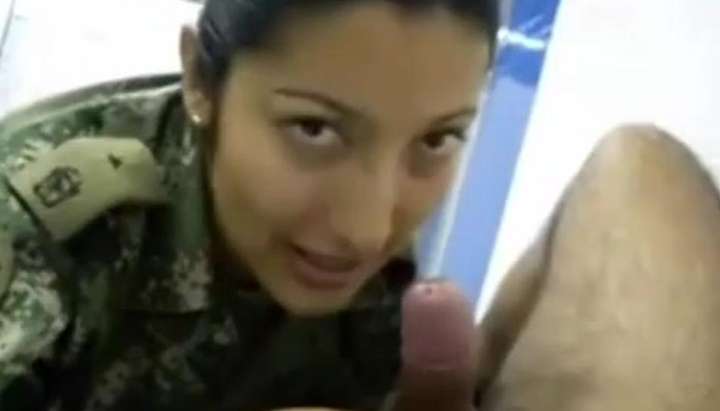 Asian horny female soldier sucking and swallow - Tnaflix.com
