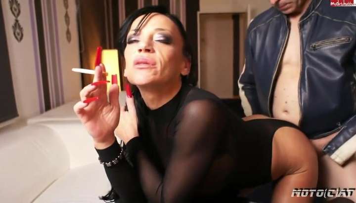 720px x 411px - Smoking, long red nails, sheer black leotard MILF anal. TNAFlix Porn Videos