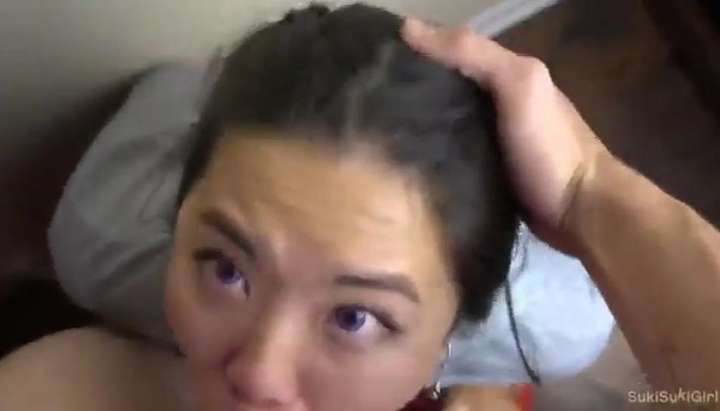 Very beautiful eyes, Asian girl gets mouth fucked - Tnaflix.com