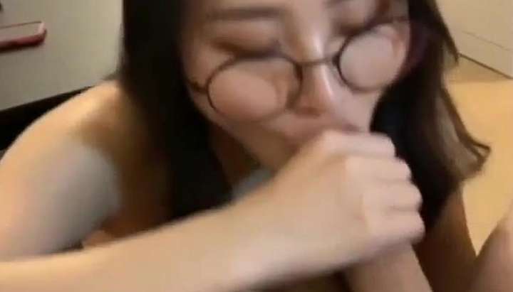 Black Haired Asian - Asian Black Hair Girl With Glasses Blowjob & Ball Licking Porn Video -  Tnaflix.com