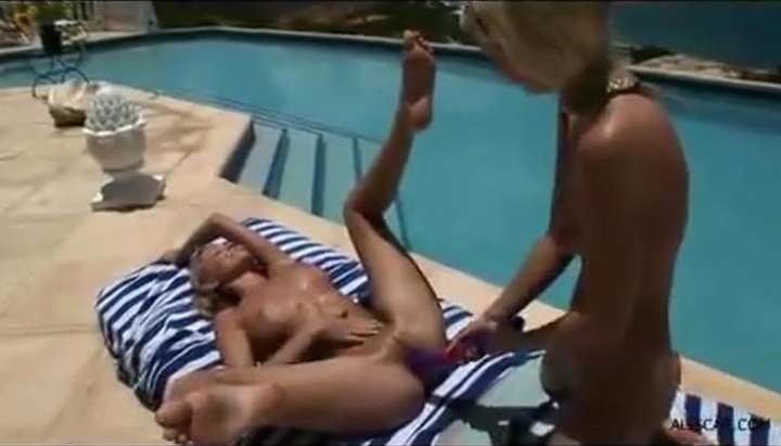 Amazing babes fucking themself with big toys lesbian sex at pool TNAFlix  Porn Videos