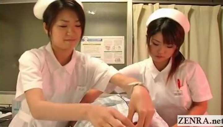 Asian Nurse Handjob Cumshot - Subtitled CFNM Japanese nurses hospital handjob cumshot TNAFlix Porn Videos