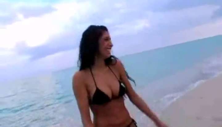 Blue Beach Bikini Vagina - Brunette with bikini fucking her pussy TNAFlix Porn Videos