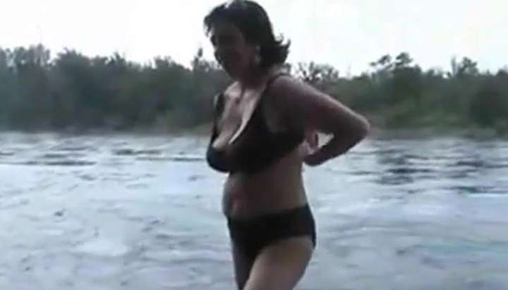 amateur curvy mature strip out of bikini TNAFlix Porn Videos pic