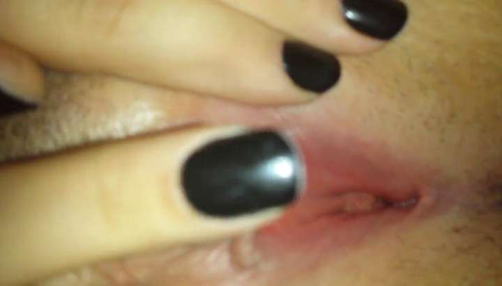 Close Up Ebony Pussy With Nice Nails - EX TEASING MY WET PUSSY WITH COCK TNAFlix Porn Videos