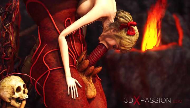 3d Skeleton Porn - 3DXPASSION - Devil plays with a super hot girl in hell - Tnaflix.com