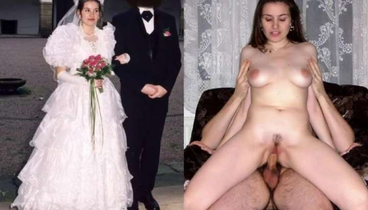 Wedding Dress Boob Cumshots - homemade brides dressed undressed and fucked cuckold big tits cock lingerie  compilation - Tnaflix.com