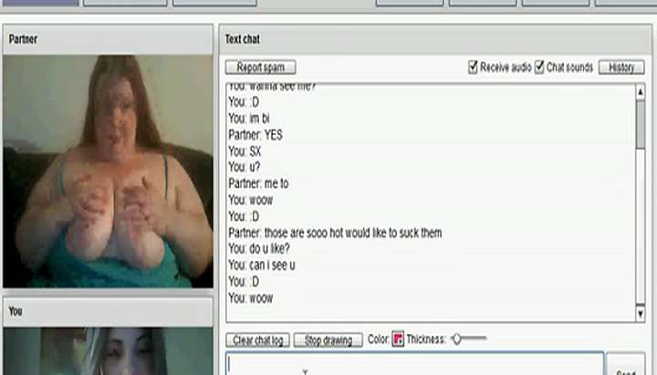 Chatroulette Granny - fatty BBW redhead play with fake girl on chatroulette - Tnaflix.com