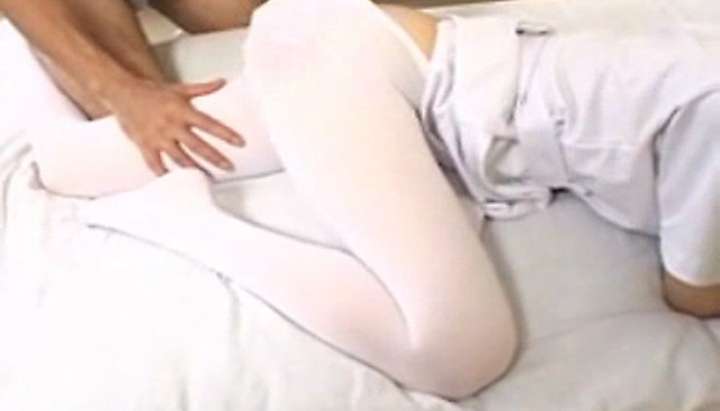 White Pantyhose - White tights fetish (censored -) - Tnaflix.com