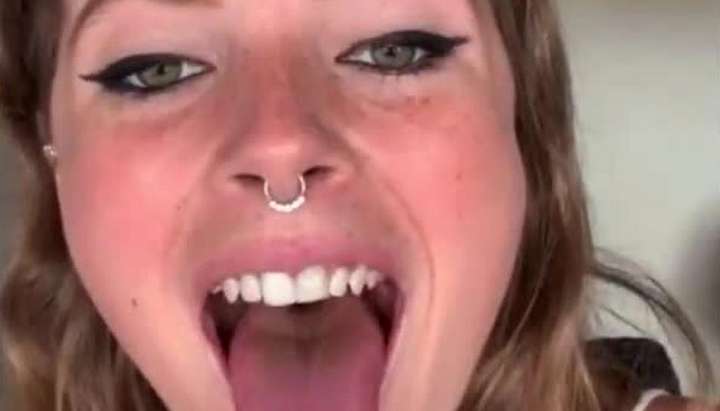 Tongue Out Facial Porn - Beautiful face and tongue out girl with nose ring - Tnaflix.com