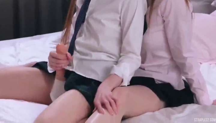 Cute Teen Lesbians Have Strap-On Sex After School - Tnaflix.com