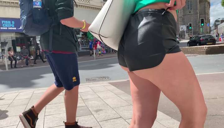 720px x 411px - Tight Ass Teen Student Shows Cheeks in Leather Shorts - Tnaflix.com