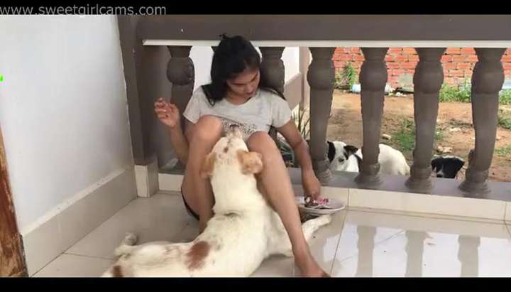 Hd Bf Dog And Girls - Asian Girl Has Fun With Her Dogs - Tnaflix.com