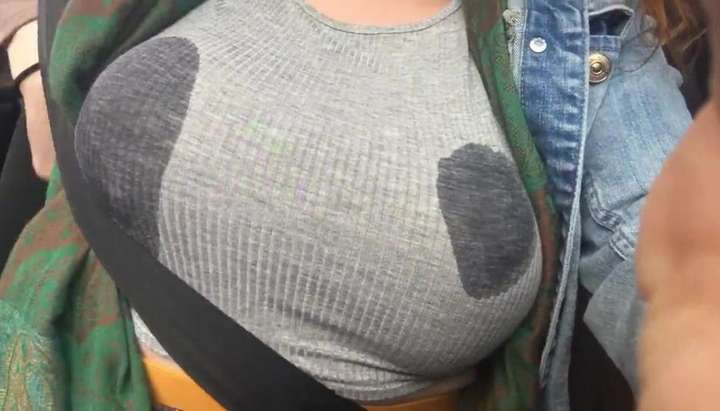 Busty Lactating Soaked Shirt - Soaking Shirt Breast Milk - Tnaflix.com