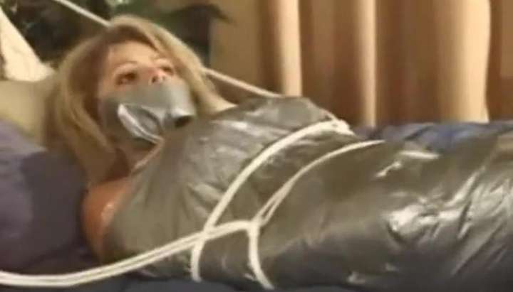 Duct Tape Porn - Girl wrapped in duct tape and roped to bed - Tnaflix.com