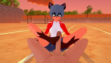 BNA - Brand New Animal - Michiru Kagemori footjob (3D Hentai ...