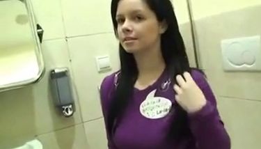 Brunette Toilet Blowjob