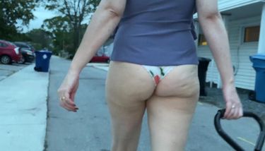Wife Wearing Rio Cut Bikini Bottom On Public Neighborhood Street ...