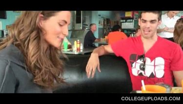 College Beauty Porn - College beauty flashing tits in a restaurant TNAFlix Porn Videos
