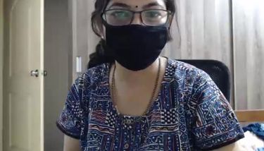 Masked Indian MILF with glasses poses naked on webcam TNAFlix Porn Videos