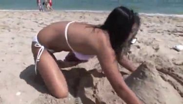 My asian girl playing on the beach TNAFlix Porn Videos